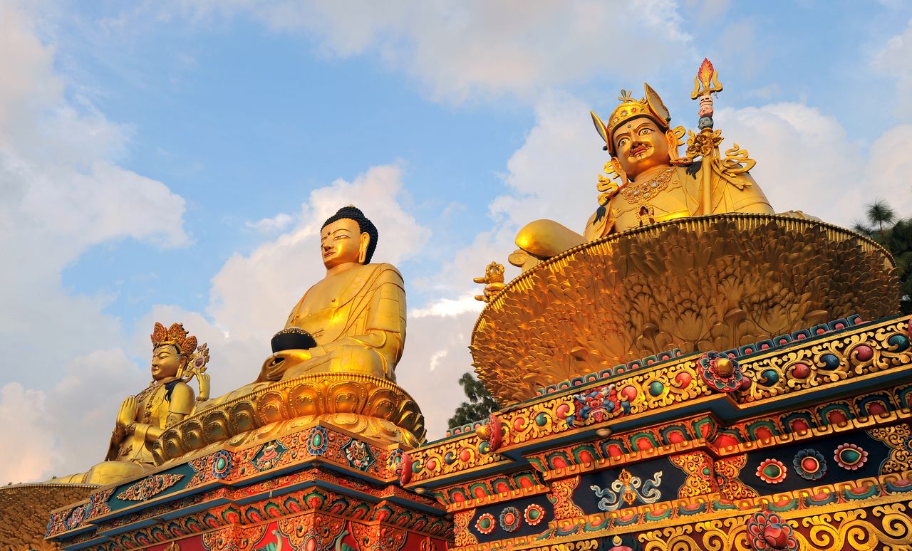 Goldene Buddha Staaten Swayambhunath Kathmandu