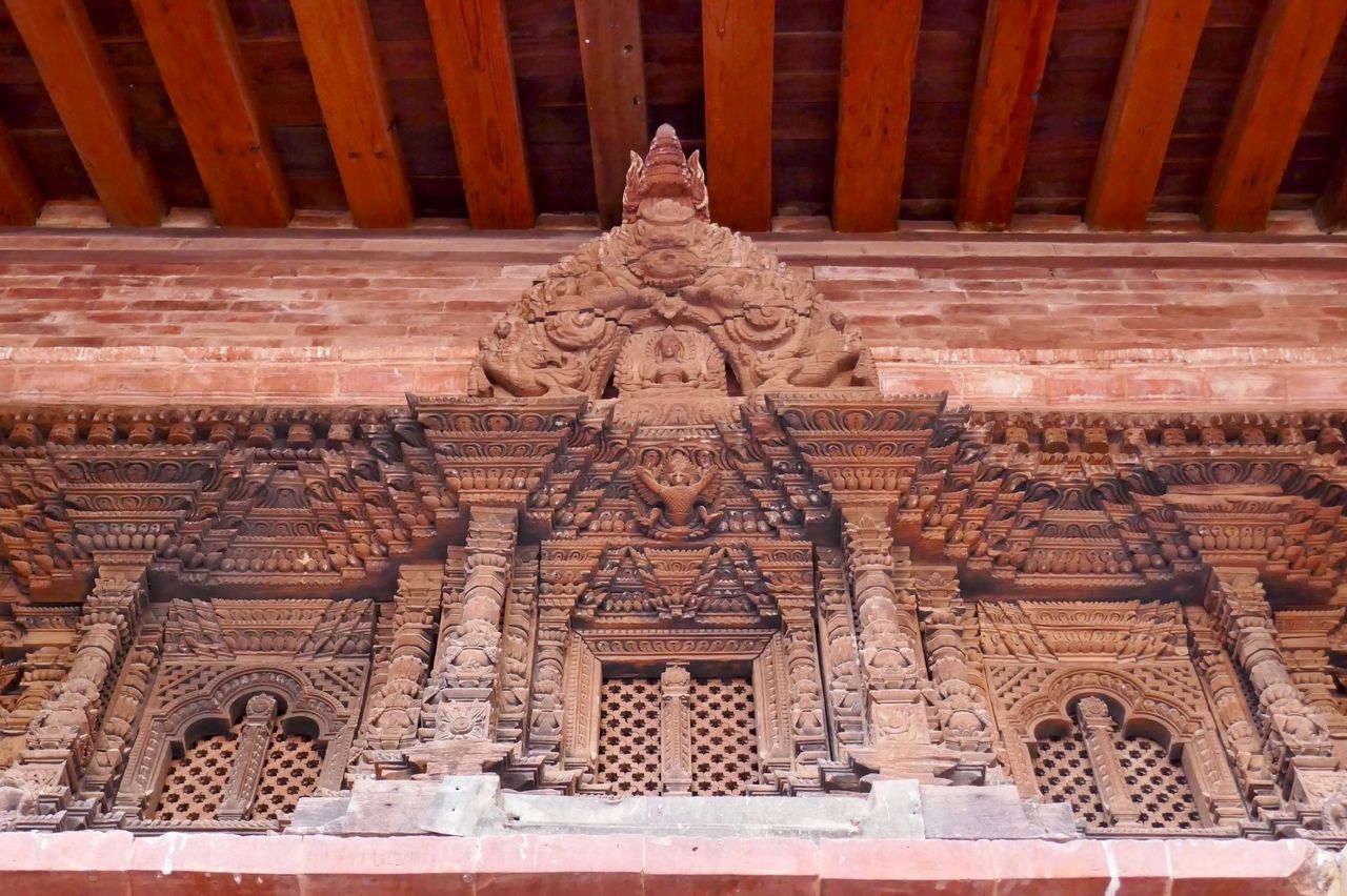 Fenster des Patan-Museums, alter Patan-Palast Kathmandu