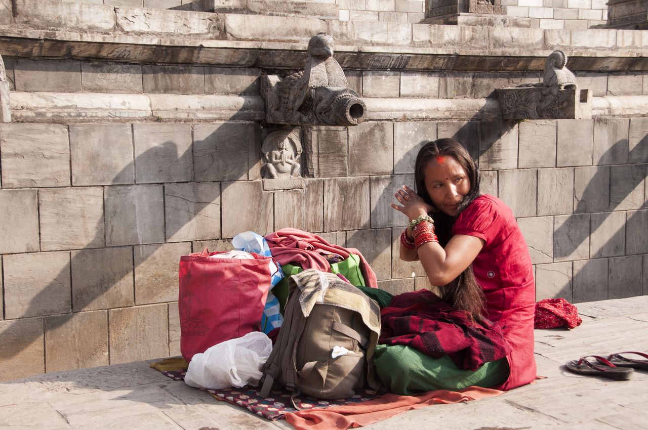 Pilger im Pashupatinath-Tempel Kathmandu