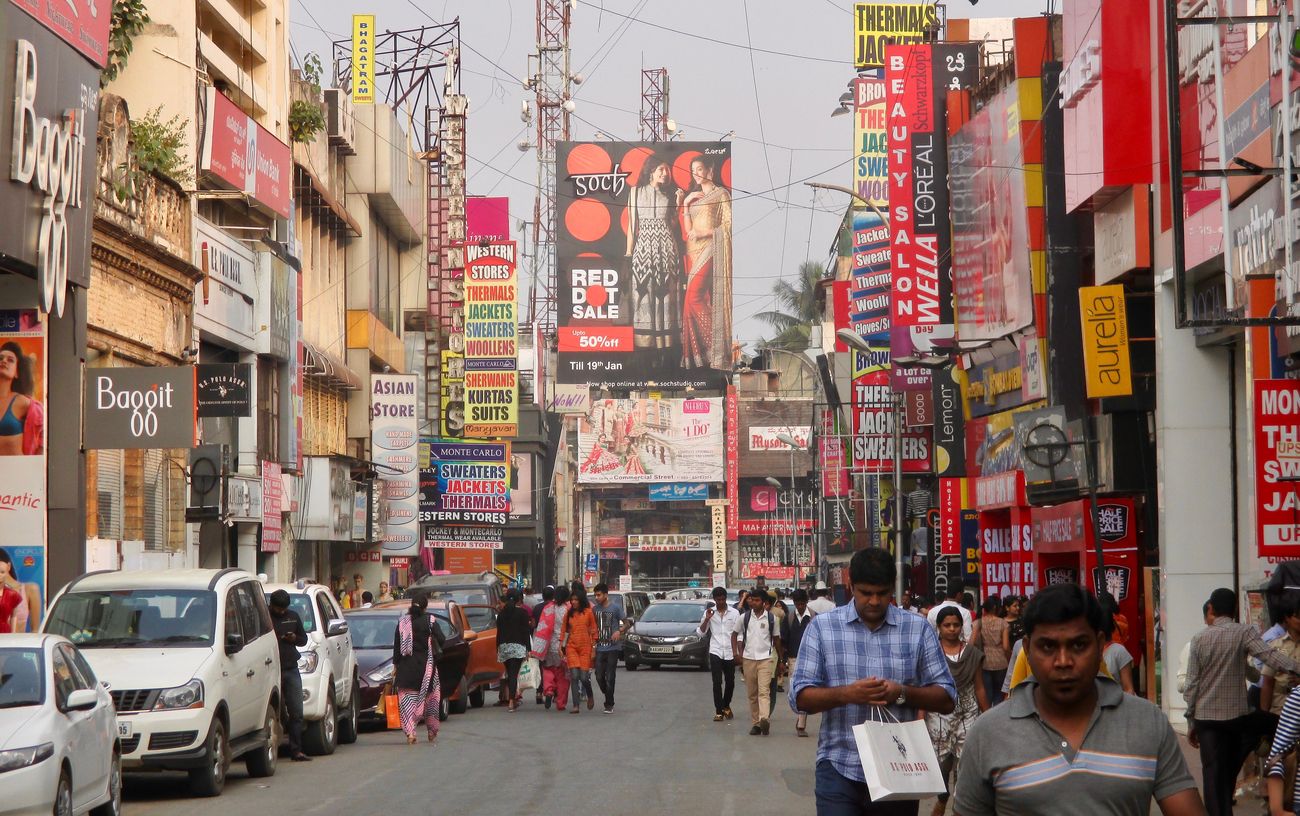 Einkaufsviertel wie Brigade Road, Bangalore