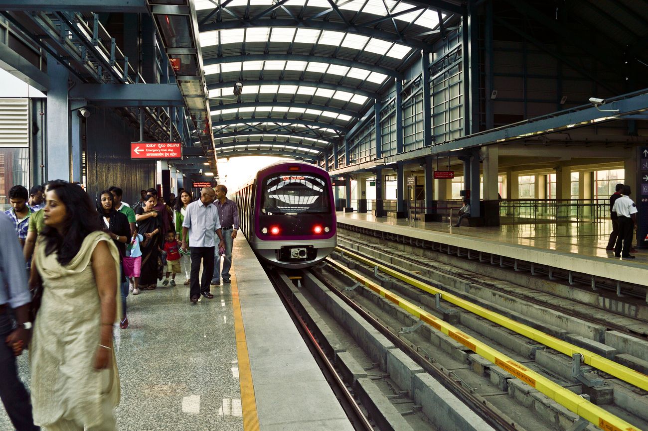 eine Station der Purple Line der U-Bahn Namma Bangalore